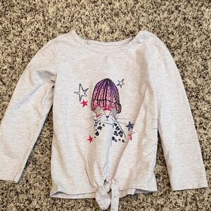 Andy & Evan Light Gray Long Sleeve Top with Graphic